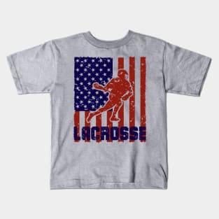 lacrosse,lacrosse usa flag,lacrosse t-shirt,lacrosse gifts Kids T-Shirt